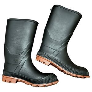Unisex Kids Rainboots Size 2 Solid Black Plain Waterproof Boys Girls Youth